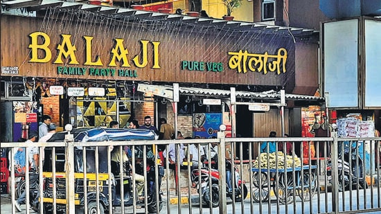 Mumbai, India - December 19, 2022: A roadside view of Balaji Restaurant, at Gharkopar (East), in Mumbai, India, on Monday, December 19, 2022. (Praful Gangurde/HT Photo) (Hindustan Times)