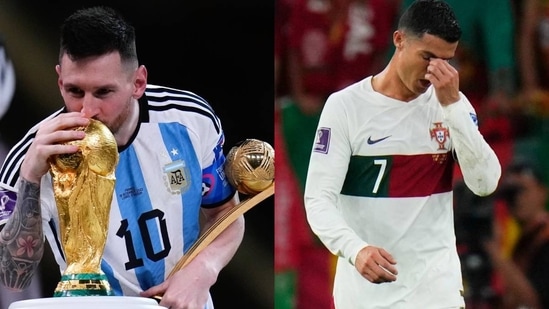 GOATS in one frame: Cristiano Ronaldo and Lionel Messi sit together before  FIFA World Cup - India Today