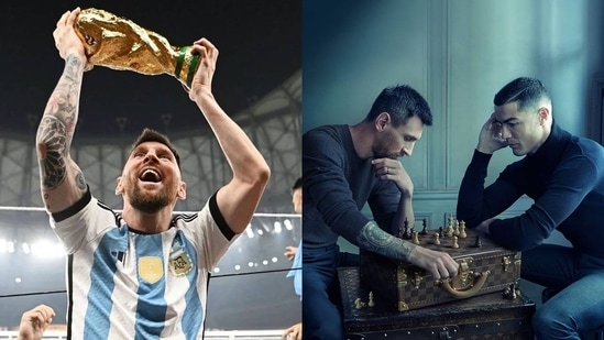 The likes on Messi's post has surpassed Ronaldo's post with him(Instagram)