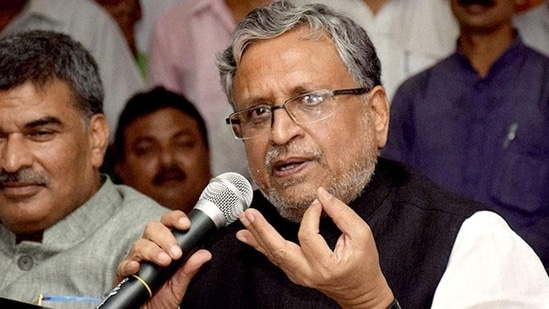 BJP leader and former Bihar deputy minister Sushil Modi((HT File Photo))