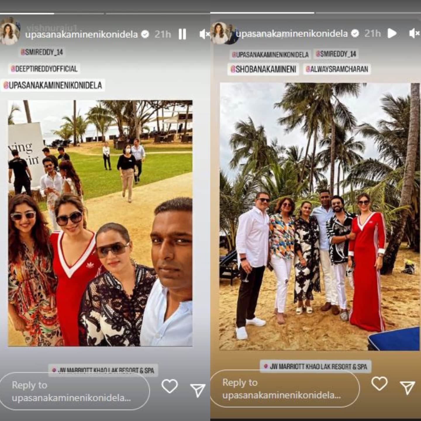 Taking to Instagram on Sunday, Upasana re-shared pictures posted by her friend.
