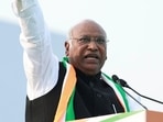 Congress National President Mallikarjun Kharge addressing a public meeting during the party's Bharat Jodo Yatra, in Alwar on Monday. (ANI Photo)