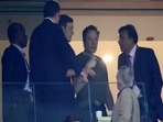 A photo of Elon Musk standing alongside Lakshmi Mittal, Chairman and CEO, of ArcelorMittal, and Jared Kushner, former US President Donald Trump's son-in-law, has gone viral. A photo of Elon Musk standing alongside Lakshmi Mittal, Chairman and CEO, of ArcelorMittal, and Jared Kushner, former US President Donald Trump's son-in-law, has gone viral.
