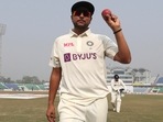 Kuldeep Yadav shows the ball after taking five wicket during the first Test cricket match day third between Bangladesh and India (AP) Kuldeep Yadav shows the ball after taking five wicket during the first Test cricket match day third between Bangladesh and India (AP)
