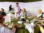 Prime Minister Narendra Modi attends a lunch in Parliament. Prime Minister Narendra Modi attends a lunch in Parliament.