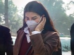 Bollywood actor Jacqueline Fernandez at Patiala House Court for appearing in a money laundering case linked to alleged conman Sukesh Chandrashekhar, in New Delhi, Tuesday, Dec. 20, 2022. (PTI Photo)(PTI) Bollywood actor Jacqueline Fernandez at Patiala House Court for appearing in a money laundering case linked to alleged conman Sukesh Chandrashekhar, in New Delhi, Tuesday, Dec. 20, 2022. (PTI Photo)(PTI)