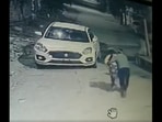 One of four men grabbed the girl and dragged her towards the car. One of four men grabbed the girl and dragged her towards the car.
