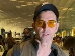 Hrithik Roshan, his sons Hrehaan and Hredaan and girlfriend Saba Azad were seen at Mumbai airport early Tuesday. (Varinder Chawla) Hrithik Roshan, his sons Hrehaan and Hredaan and girlfriend Saba Azad were seen at Mumbai airport early Tuesday. (Varinder Chawla)