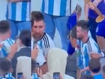 FIFA World Cup 2022 Final: Lionel Messi ignores Salt Bae. FIFA World Cup 2022 Final: Lionel Messi ignores Salt Bae.