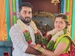 In the video, the woman, along with her lover, was seen in wedding attire.