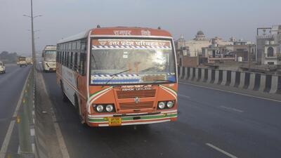 An Uttar Pradesh state road transport corporation bus in Ghaziabad on Tuesday. (Sakib Ali/HT Photo) An Uttar Pradesh state road transport corporation bus in Ghaziabad on Tuesday. (Sakib Ali/HT Photo)