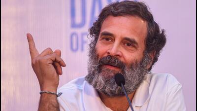 Congress leader Rahul Gandhi addresses a press conference as Bharat Jodo Yatra completes 100 days. (PTI) Congress leader Rahul Gandhi addresses a press conference as Bharat Jodo Yatra completes 100 days. (PTI)