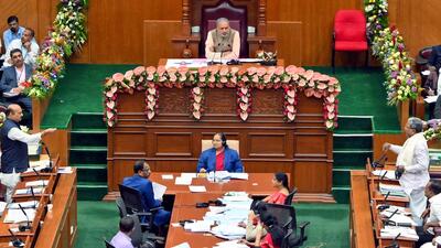 Karnataka chief minister Basavaraj Bommai and Leader of Opposition in the state assembly Siddaramaiah deliver their statements during the winter session, in Belagavi on Tuesday. (ANI) Karnataka chief minister Basavaraj Bommai and Leader of Opposition in the state assembly Siddaramaiah deliver their statements during the winter session, in Belagavi on Tuesday. (ANI)