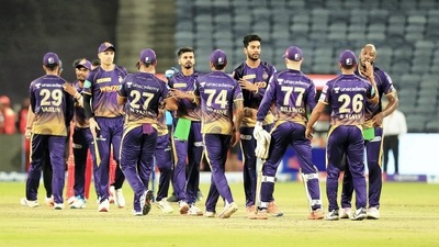 KKR players in action during IPL 2022. (PTI) KKR players in action during IPL 2022. (PTI)