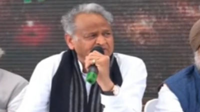 Rajasthan chief minister Ashok Gehlot addresses media in Alwar Rajasthan chief minister Ashok Gehlot addresses media in Alwar