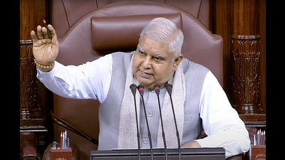 Rajya Sabha Chairman Jagdeep Dhankhar conducts the proceedings of the House during the Winter Session of Parliament, on Tuesday. (ANI) Rajya Sabha Chairman Jagdeep Dhankhar conducts the proceedings of the House during the Winter Session of Parliament, on Tuesday. (ANI)