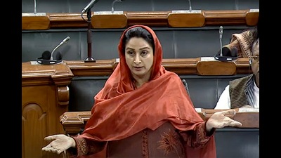 Shiromani Akali Dal (SAD) MP Harsimrat Kaur Badal speaks in Lok Sabha during the Winter Session of Parliament, in New Delhi on Tuesday. (ANI Photo/ SansadTV) (ANI)