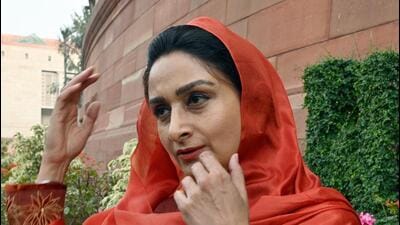 Shiromani Akali Dal lawmaker Harsimrat Kaur Badal at the Parliament during the Winter Session, in New Delhi on Tuesday. (ANI) Shiromani Akali Dal lawmaker Harsimrat Kaur Badal at the Parliament during the Winter Session, in New Delhi on Tuesday. (ANI)