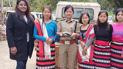 The process was jointly done by Turtle Survival Alliance (TSA) and Wildlife Conservation Society India (WCSI). (HT photo) The process was jointly done by Turtle Survival Alliance (TSA) and Wildlife Conservation Society India (WCSI). (HT photo)