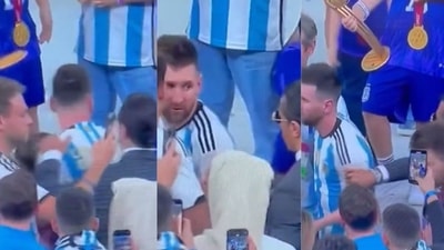 FIFA World Cup 2022 Final: Lionel Messi ignores Salt Bae. (Twitter) FIFA World Cup 2022 Final: Lionel Messi ignores Salt Bae. (Twitter)
