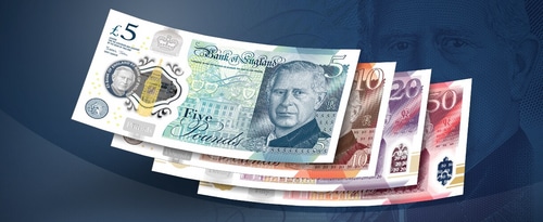 An illustration of notes bearing the image of King Charles III. (Bank of England) An illustration of notes bearing the image of King Charles III. (Bank of England)