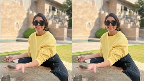 Mrunal spent a lot of time in the lawn as she posed in her easy breezy casuals and made her fans scurry to take notes on what to opt for, for the upcoming trips.&nbsp;(Instagram/@mrunalthakur)
