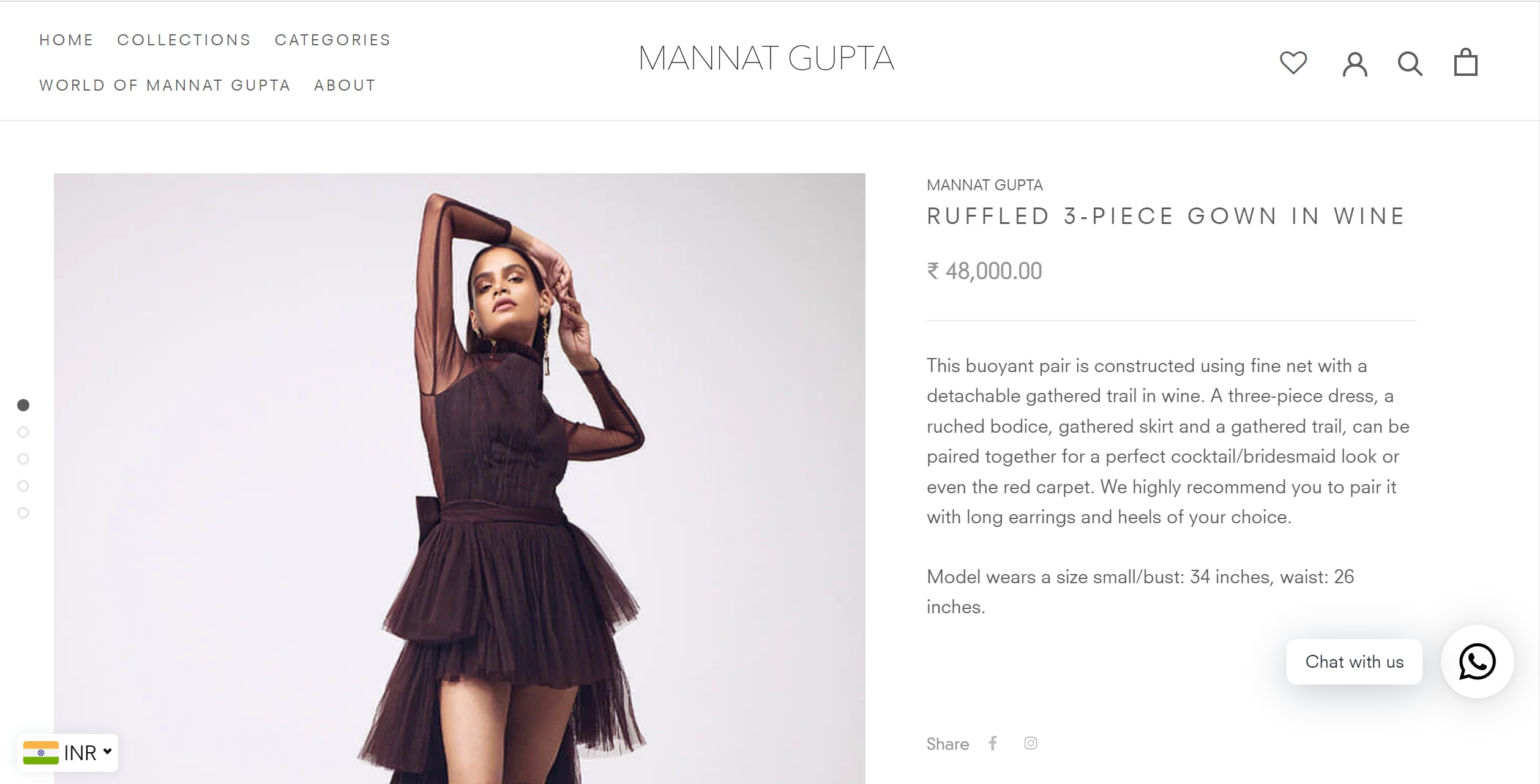 The price of Sanjana's oufit. (mannatgupta.com)