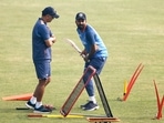 India's coach Rahul Dravid with captain KL Rahul during a practice session ahead of the 2nd Test match against Bangladesh, in Dhaka on Tuesday. India's coach Rahul Dravid with captain KL Rahul during a practice session ahead of the 2nd Test match against Bangladesh, in Dhaka on Tuesday.