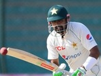 Pakistan's Babar Azam plays a ball during the third day of the third cricket Test match between Pakistan and England at the National Stadium in Karachi on December 19, 2022. (Photo by Asif HASSAN / AFP)(AFP) Pakistan's Babar Azam plays a ball during the third day of the third cricket Test match between Pakistan and England at the National Stadium in Karachi on December 19, 2022. (Photo by Asif HASSAN / AFP)(AFP)
