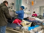 Patients recover at a hospital in Zhuozhou city in northern China's Hebei province on Wednesday, 
