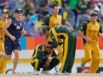 Saeed Ajmal after the 2010 T20 WC semi-final Saeed Ajmal after the 2010 T20 WC semi-final