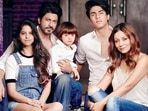Shah Rukh Khan and Gauri Khan with Aryan, Suhana and Abram. 