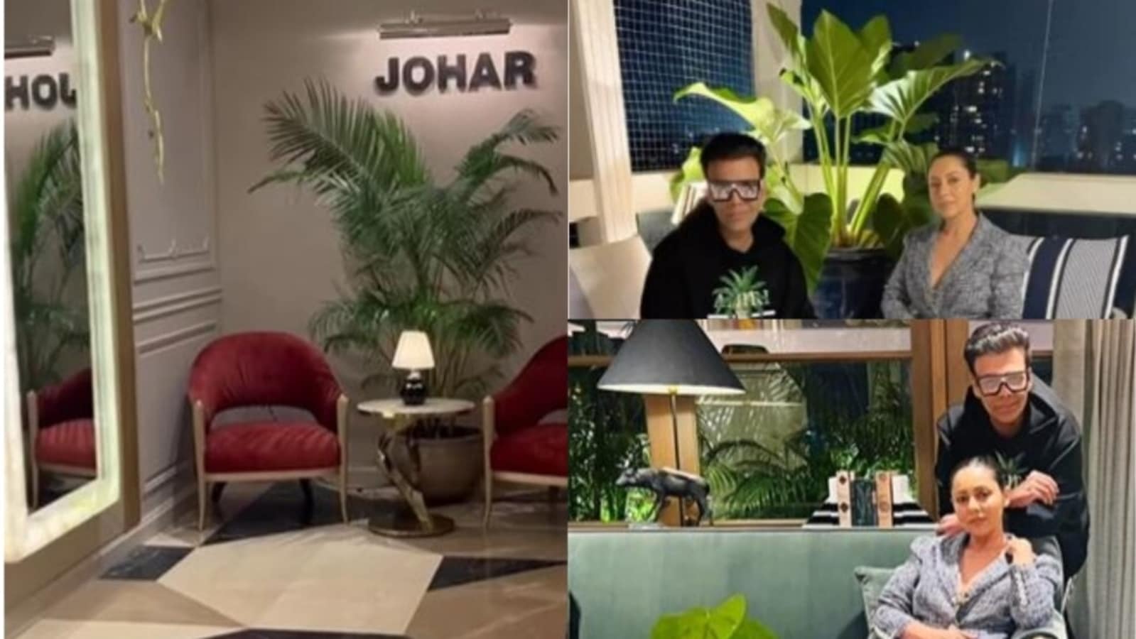 Step inside Karan Johar’s revamped Mumbai home by Gauri Khan with huge potted plants, lamps and couches. Watch