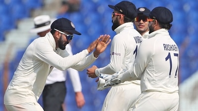 KL Rahul, Virat Kohli and Rishab Pant celebrate the dismissal of Najmul Shanto during the Day 4 of the 1st Test (BCCI Twitter)