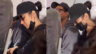 Katrina Kaif and Vicky Kaushal travelled in economy class on a recent flight. Katrina Kaif and Vicky Kaushal travelled in economy class on a recent flight.
