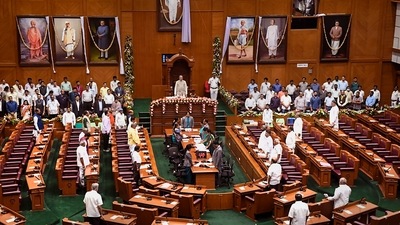 Disruptions, pandemonium mar proceedings in Karnataka Assembly (PTI) Disruptions, pandemonium mar proceedings in Karnataka Assembly (PTI)