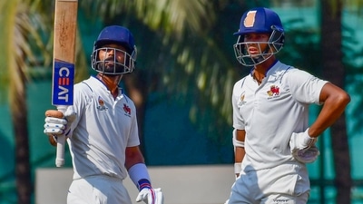 Mumbai's Ajinkya Rahane (left) (PTI) Mumbai's Ajinkya Rahane (left) (PTI)