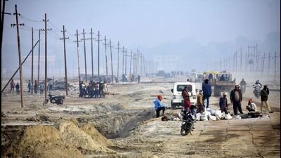 Preparations underway for Magh Mela-2023 on the banks of the Sangam (Anil Kumar Maurya/HT) Preparations underway for Magh Mela-2023 on the banks of the Sangam (Anil Kumar Maurya/HT)