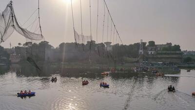 The suspension bridge in Morbi over the Machchhu river collapsed on October 30 (PTI)