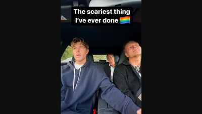 The image, taken from the Instagram video, shows the musician with his mom and dad before playing the song. (Instagram/@andreaswijk)