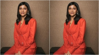 She wore an orange blazer and a pair of orange formal capris as she posed for the photoshoot. (Instagram/@konkona) She wore an orange blazer and a pair of orange formal capris as she posed for the photoshoot. (Instagram/@konkona)