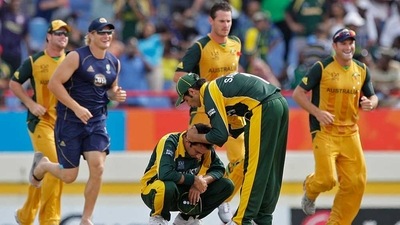 Saeed Ajmal after the 2010 T20 WC semi-final (Cricket Australia)