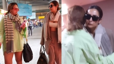 Malaika Arora and Amrita Arora at Mumbai airport. (Manav Manglani) (Manav Manglani) Malaika Arora and Amrita Arora at Mumbai airport. (Manav Manglani) (Manav Manglani)