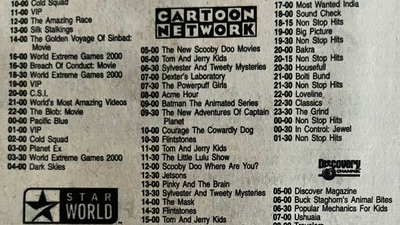 The viral newspaper clipping with Cartoon Network shows was shared on Twitter. (Twitter/@priyankathiru)