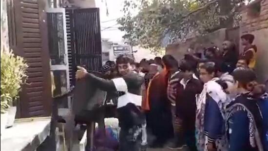 Police said the video relates to an incident which took place in Burari area of north Delhi on December 11 (Twitter/job_anbalagan)