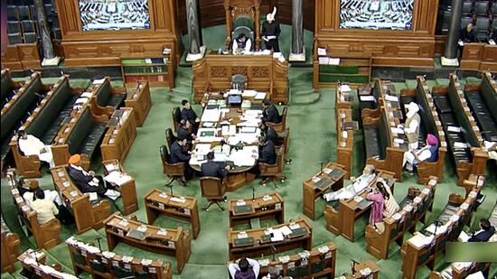 Proceedings of Lok Sabha underway during the Winter Session of Parliament. (ANI File)