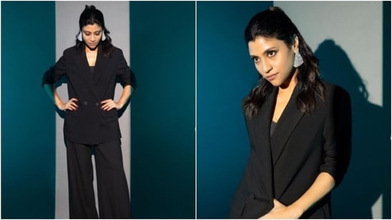 Konkona Sen Sharma is an absolute fashionista. The actor believes in dressing sharp for every occasion. Konkona is currently awaiting the release of her upcoming film Kuttey. Also staring Arjun Kapoor,&nbsp;Tabu,&nbsp;Naseeruddin Shah,&nbsp;Radhika Madan,&nbsp;Kumud Mishra&nbsp;and Shardul Bhardwaj, Kuttey is slated for a theatrical release on January 14. The trailer of the film was launched a day back. Konkona looked pretty in black at the trailer launch of the film. She shared a set of pictures from the trailer launch.(Instagram/@konkona)