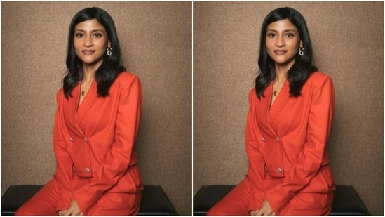She wore an orange blazer and a pair of orange formal capris as she posed for the photoshoot.&nbsp;(Instagram/@konkona)