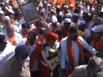 The padayatra was spearheaded by Kundalasangama Peetha's Jagadguru Basava Jaya Mruthynjaya Swamiji.(ANI) The padayatra was spearheaded by Kundalasangama Peetha's Jagadguru Basava Jaya Mruthynjaya Swamiji.(ANI)