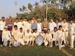 Swami Vivekanand International School, Kandivli, players pose with the Harris Shield after beating Al-Barkaat MMI in the final at the Bombay Gymkhana on Thursday. Swami Vivekanand International School, Kandivli, players pose with the Harris Shield after beating Al-Barkaat MMI in the final at the Bombay Gymkhana on Thursday.